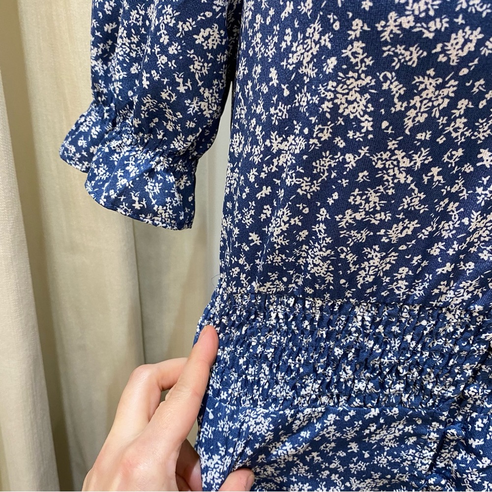 Hayden Navy Floral Maxi Dress with Cream Accents - Picture 9 of 15